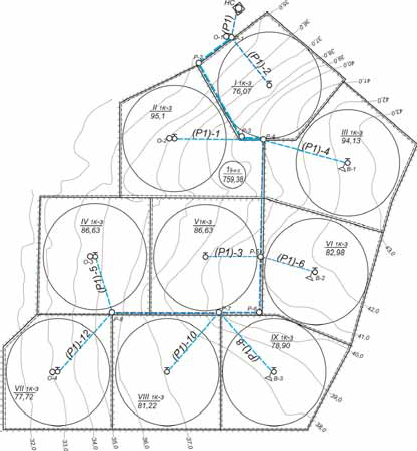 Примеры компоновочного решения полей и оросительной сети 9-типольного севооборотного участка по ДМ «Фрегат»