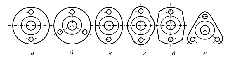 Формы дисков трех- и многороторных косилок