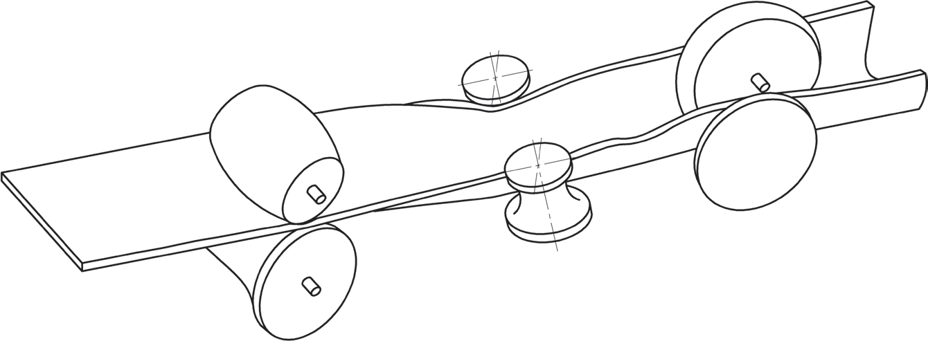 Схема деформации полосы в непрерывном формовочном стане