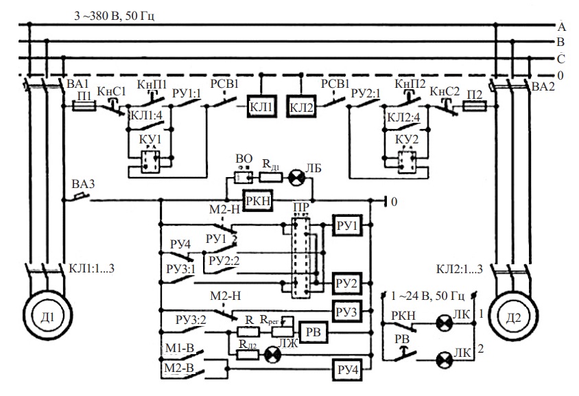 схема автоматического управления электроприводом компрессорной установки