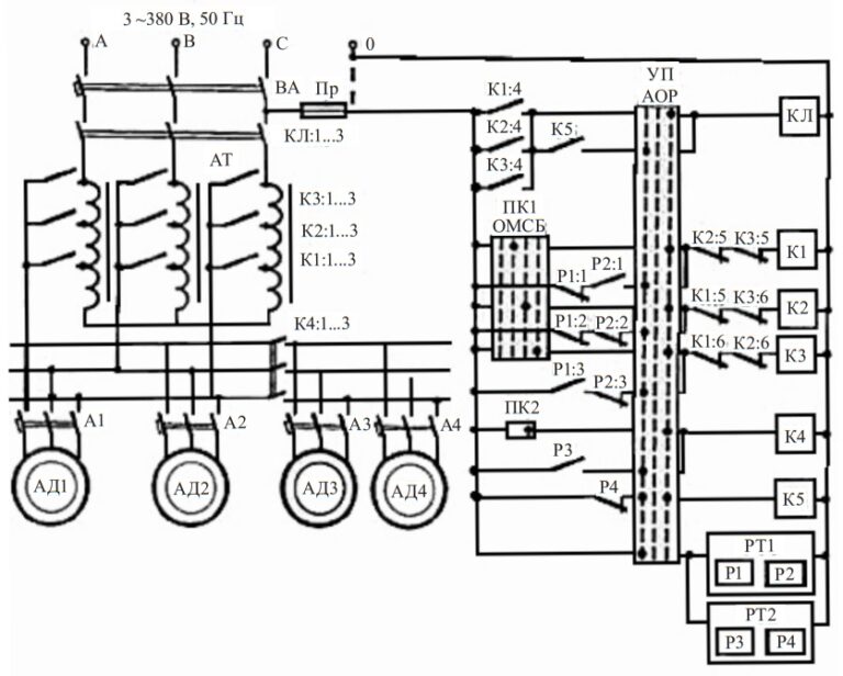 Принципиальная электрическая схема ау электроприводом компрессорной установки