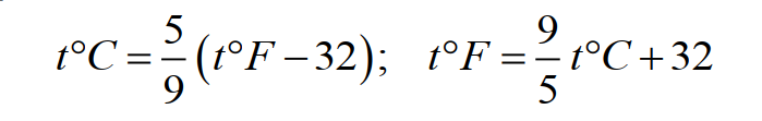 Формула для перевода градусов Фаренгейта в градусы Цельсия
